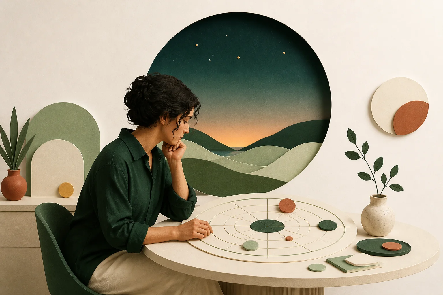 Astroloji doğum haritasını simgeleyen görsel